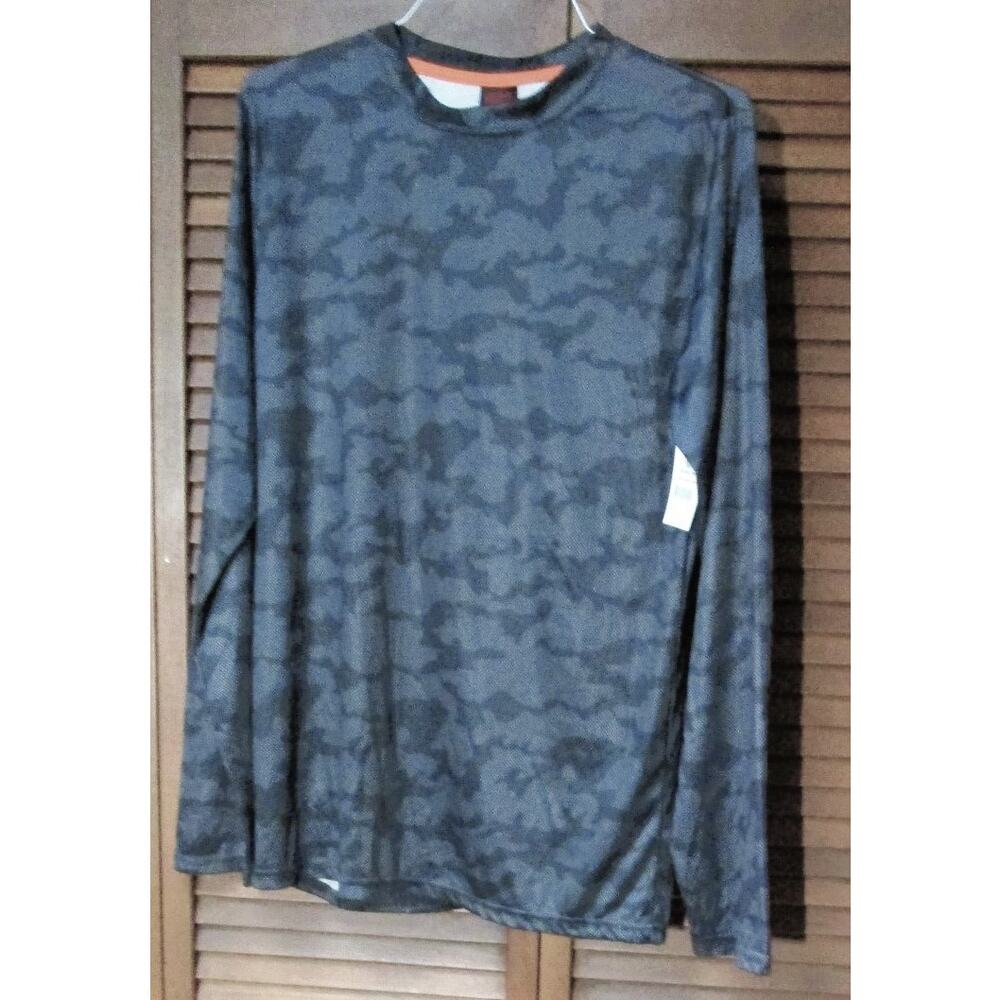Zone Pro Men's Activewear Shirt Gray Camo Lined Long Sleeve Tee Size Medium